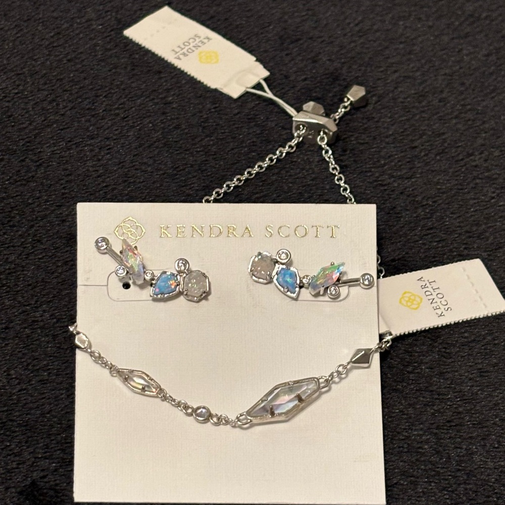 Kendra Scott Silver and Iridescent Jewelry Set